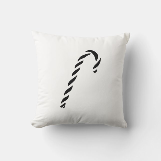Minimalist Black Christmas Candy cane Kissen (Vorderseite)