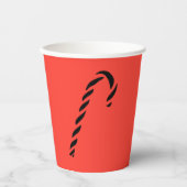 Minimalist Black Christmas Candy cane Pappbecher (Vorderseite)