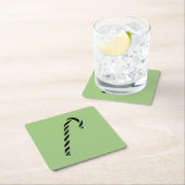Minimalist Black Christmas Candy cane Rechteckiger Pappuntersetzer (Vor Ort)
