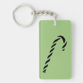 Minimalist Black Christmas Candy cane Schlüsselanhänger