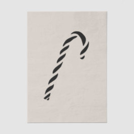 Minimalist Black Christmas Candy cane Seidenpapier