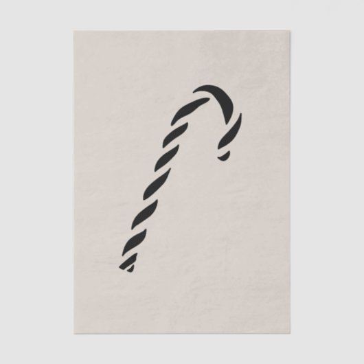 Minimalist Black Christmas Candy cane Seidenpapier (Vorderseite)