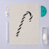 Minimalist Black Christmas Candy cane Seidenpapier (Handwerk)