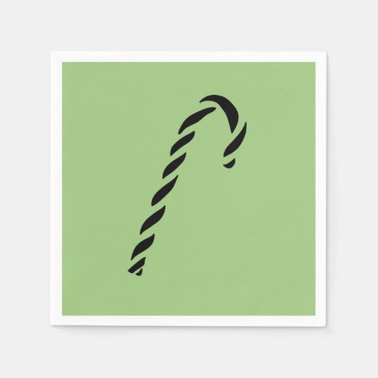 Minimalist Black Christmas Candy cane Serviette (Vorderseite)
