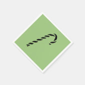 Minimalist Black Christmas Candy cane Serviette (Ecke)