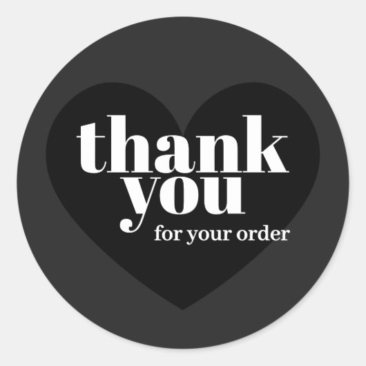 Minimalist Black Elegant Business Thank You Runder Aufkleber (Vorderseite)
