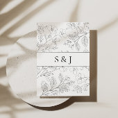 Minimalist Black Floral Wedding Invitation Einladung
