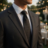 Minimalist Black Geometric Grid Dotted Texture Krawatte