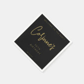 Minimalist Black Gold 30th Birthday Party Serviette (Ecke)