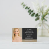 Minimalist Black Gold Consultant Photo Visitenkarte (Stehend Vorderseite)