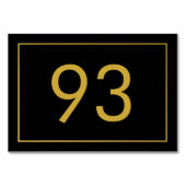 Minimalist Black Gold Text Restaurant  Tischnummer (Vorderseite)