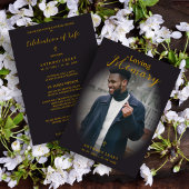 Minimalist Black Gradient Overlay Photo Funeral Einladung