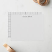Minimalist Black Gray Grid Monogram Professional Mitteilungskarte (Vorderseite/Rückseite Beispiel)