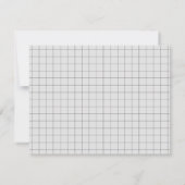 Minimalist Black Gray Grid Monogram Professional Mitteilungskarte (Rückseite)
