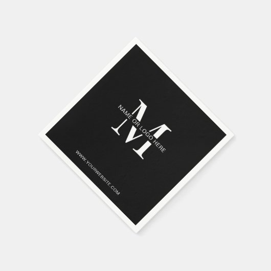 Minimalist Black Logo Business Event Custom Serviette (Ecke)