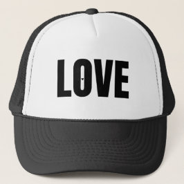 Minimalist Black "LOVE" Typography Truckerkappe