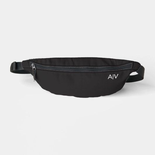 Minimalist Black Monogram Bauchtasche (Vorderseite)