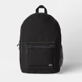 Minimalist Black Monogram Bedruckter Rucksack (Vorderseite)