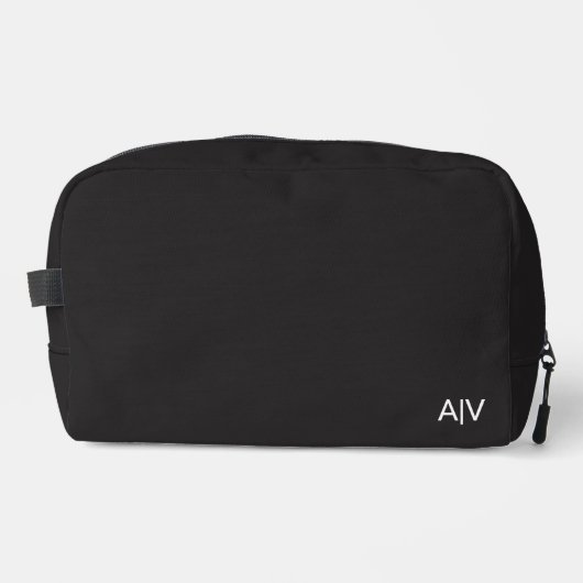 Minimalist Black Monogram Waschbeutel (Vorderseite)