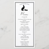 Minimalist Black On White Bunny Modern Easter Menu Menükarte (Vorderseite)
