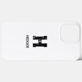 MINIMALIST BLACK ONE LETTER MONOGRAM NAME WHITE Case-Mate iPhone HÜLLE (Rückseite (Horizontal))