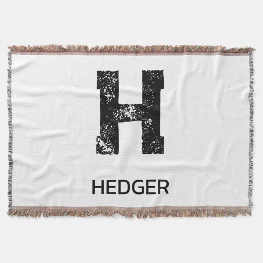 MINIMALIST BLACK ONE LETTER MONOGRAM NAME WHITE DECKE (Vorderseite)