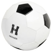 MINIMALIST BLACK ONE LETTER MONOGRAM NAME WHITE FUßBALL (Dreiviertel)