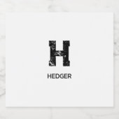 MINIMALIST BLACK ONE LETTER MONOGRAM NAME WHITE SCHAUMWEINETIKETT (Einzelnes Label)