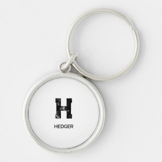 MINIMALIST BLACK ONE LETTER MONOGRAM NAME WHITE SCHLÜSSELANHÄNGER