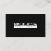 Minimalist Black Professional Modern Premium Linen Visitenkarte (Vorderseite)