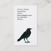 Minimalist Black Raven Writer Visitenkarte (Rückseite)
