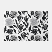 Minimalist Black Roses With Light Gray Stems Fußmatte (Vorderseite)