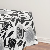 Minimalist Black Roses With Light Gray Stems Tischdecke (Beispiel)