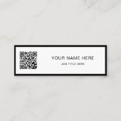 Minimalist Black Script QR White Calling Card Telefonnummerkarte (Vorderseite)