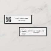 Minimalist Black Script QR White Calling Card Telefonnummerkarte (Vorne/Hinten)