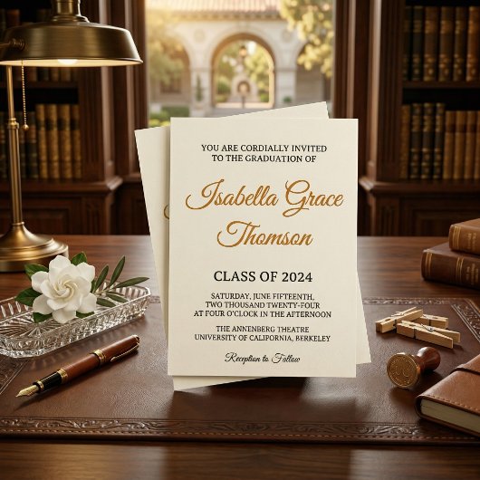 Minimalist Black Serif Typography Class of 2026 Einladung