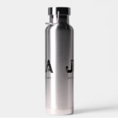 MINIMALIST BLACK THREE LETTER MONOGRAM NAME SILVER TRINKFLASCHE (Rechts)