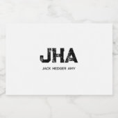 MINIMALIST BLACK THREE LETTER MONOGRAM NAME WHITE ALKOHOLFLASCHENETIKETT (Einzelnes Label)