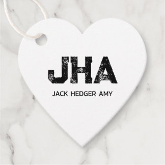 MINIMALIST BLACK THREE LETTER MONOGRAM NAME WHITE GESCHENKANHÄNGER