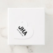 MINIMALIST BLACK THREE LETTER MONOGRAM NAME WHITE GESCHENKANHÄNGER (Beispiel)