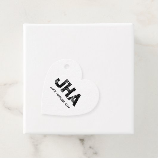 MINIMALIST BLACK THREE LETTER MONOGRAM NAME WHITE GESCHENKANHÄNGER (Beispiel)