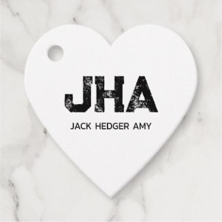 MINIMALIST BLACK THREE LETTER MONOGRAM NAME WHITE GESCHENKANHÄNGER