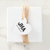 MINIMALIST BLACK THREE LETTER MONOGRAM NAME WHITE GESCHENKANHÄNGER (Beispiel)