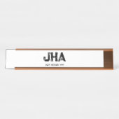 MINIMALIST BLACK THREE LETTER MONOGRAM NAME WHITE SCHREIBTISCHNAMENSPLAKETTE (Vorderseite )