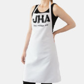 MINIMALIST BLACK THREE LETTER MONOGRAM NAME WHITE SCHÜRZE (InSitu)