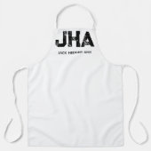 MINIMALIST BLACK THREE LETTER MONOGRAM NAME WHITE SCHÜRZE (Vorderseite)