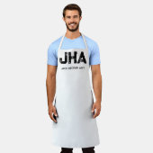 MINIMALIST BLACK THREE LETTER MONOGRAM NAME WHITE SCHÜRZE (Getragen)