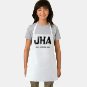 MINIMALIST BLACK THREE LETTER MONOGRAM NAME WHITE SCHÜRZE (Insitu)