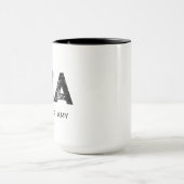 MINIMALIST BLACK THREE LETTER MONOGRAM NAME WHITE TASSE (Zentrum)