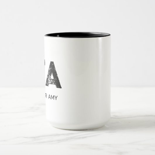 MINIMALIST BLACK THREE LETTER MONOGRAM NAME WHITE TASSE (Zentrum)